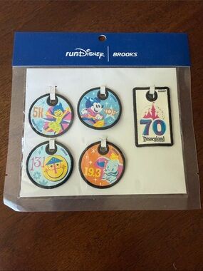 Disney Colorful Race Bib Charm Set - Blue, Orange, Yellow, Pink